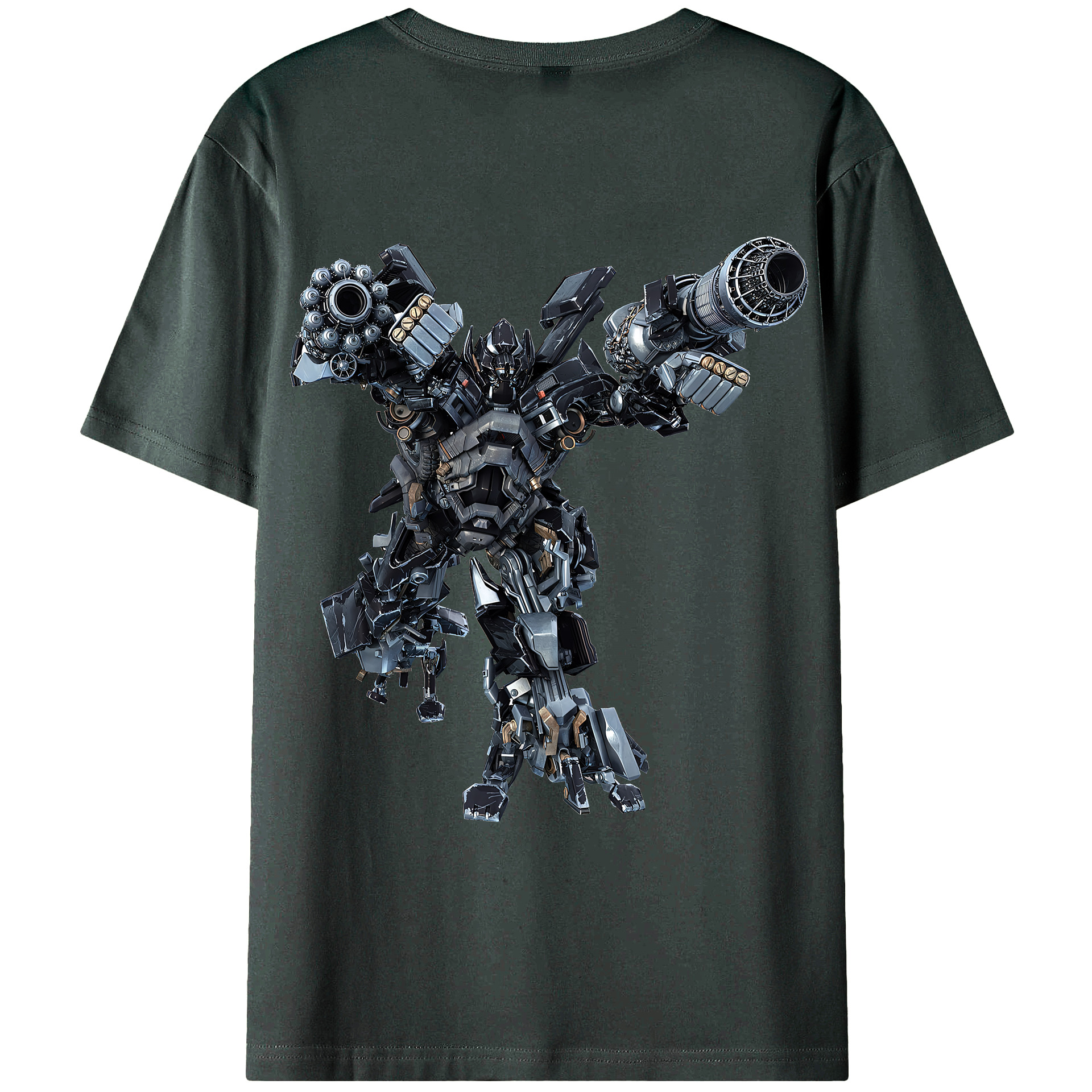 （画像用） Transformers トランスフォーマー 綿100％ メンズ半袖Tシャツ（バックプリント） 通気性